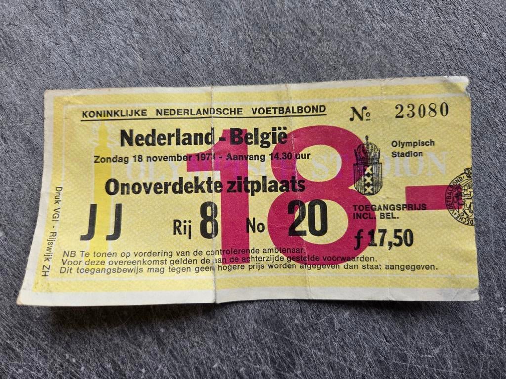 Orig ticket WK-kwalificatie Nederland-België 18-11-1973, Ophalen of Verzenden, DDR