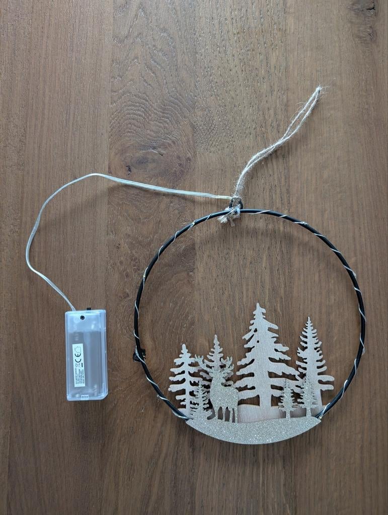 Gezellige hanger met hert in het bos incl lampjes, Diversen, Ophalen of Verzenden, Zo goed als nieuw