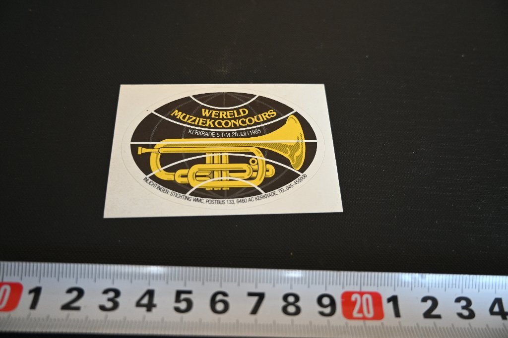 sticker 1985 wereld muziek concours kerkrade WMC, Verzamelen, Ophalen of Verzenden, Zo goed als nieuw