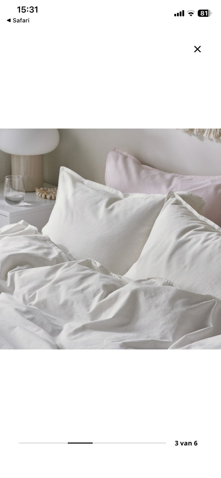 Te koop wit IKEA Angslilja dekbedovertrek NIEUW, Eenpersoons, Wit, Dekbedovertrek, Ophalen of Verzenden