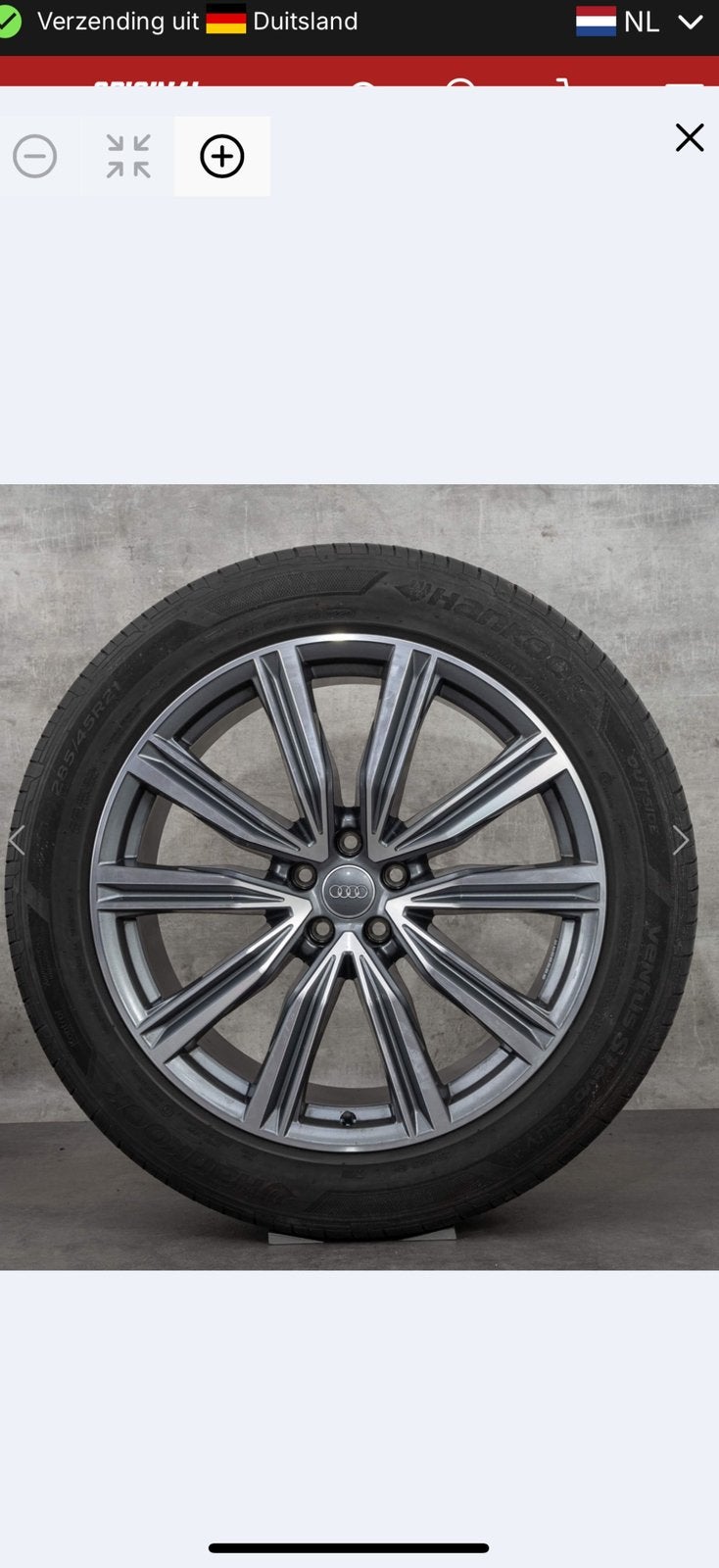 21 inch Audi velgen incl banden Audi Q8 / SQ8 Q7 / SQ7, Auto-onderdelen, Ophalen, Gebruikt, 285 mm, Banden en Velgen