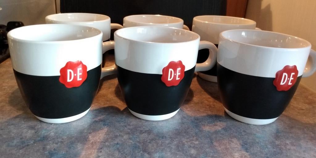 Douwe Egberts Cappucino/ Koffiebekers (6), Ophalen, Zo goed als nieuw, Overige materialen, Overige stijlen