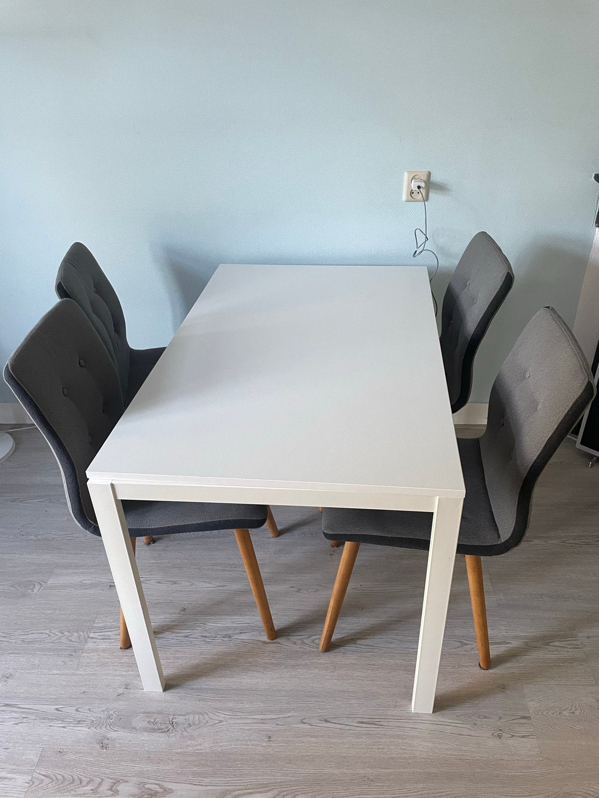 IKEA Vihals uitschuifbare eettafel wit 120/180x74 cm, Ophalen, 50 tot 100 cm, Zo goed als nieuw, 150 tot 200 cm