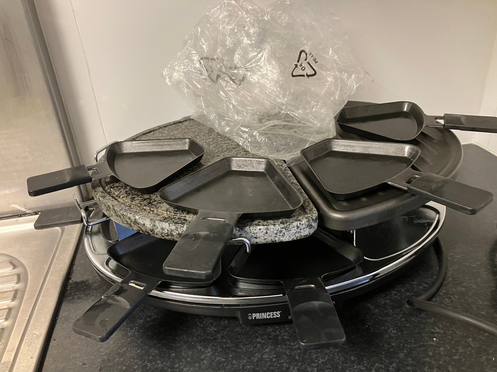 Steen grill plaat, Ophalen of Verzenden, Zo goed als nieuw, 4 t/m 7 personen