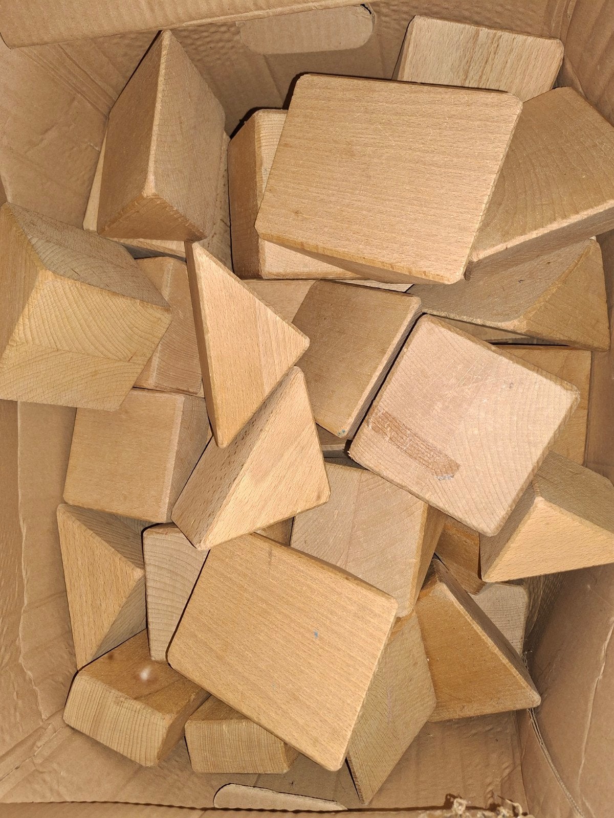 houten schoolblokken/ geometrische blokken, Kinderen en Baby's, Ophalen, Gebruikt, Bouwen