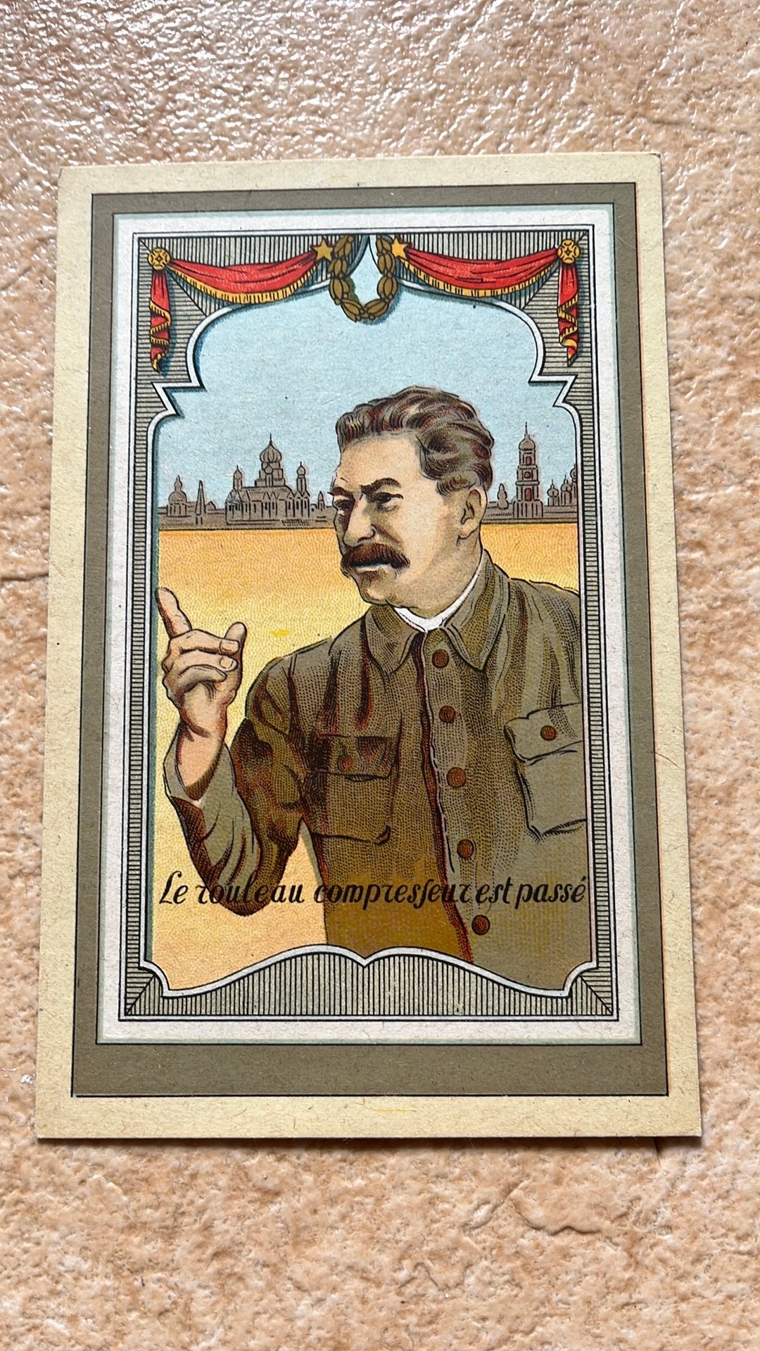 Franse Propaganda kaart Jozef Stalin Litho, Ophalen of Verzenden, Landmacht, Overige gebieden, Overige typen