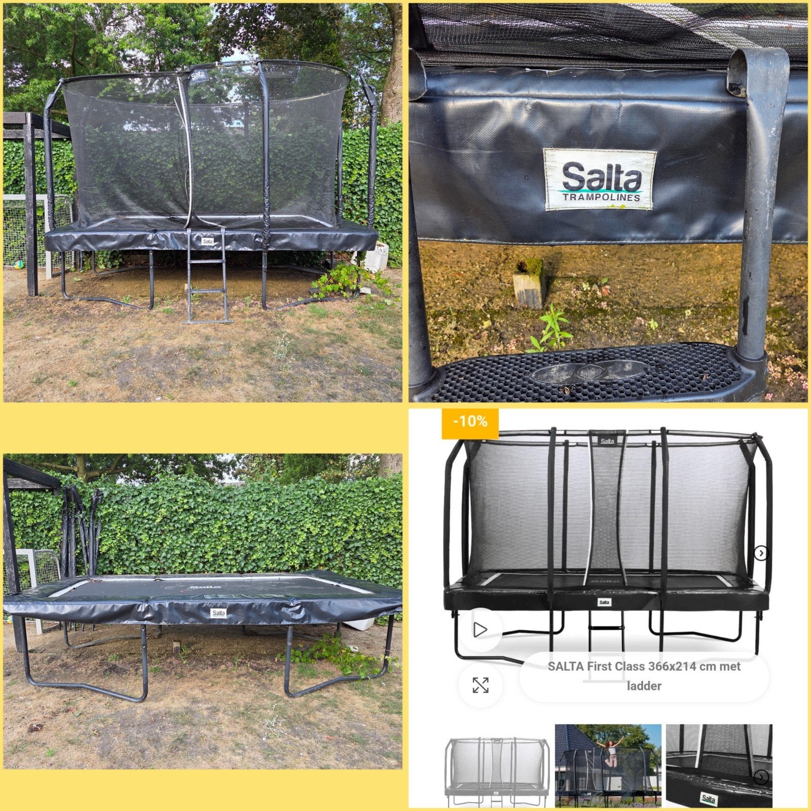 Salta First Class Trampoline 366x214 cm (met ladder), Kinderen en Baby's, Speelgoed | Buiten | Trampolines, Ophalen of Verzenden