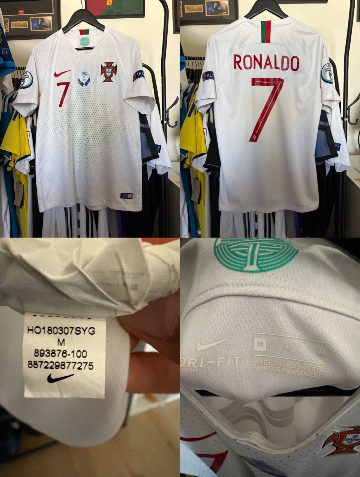 Ronaldo Portugal shirt 2018-2019 - Maat M - Origineel, Kleding | Heren, Maat 48/50 (M), Wit, Ophalen of Verzenden, Zo goed als nieuw