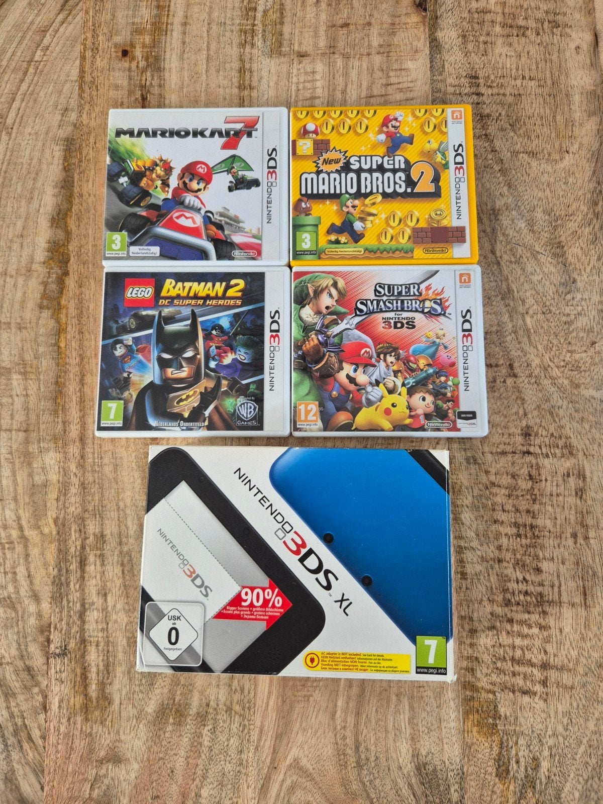 Nintendo 3DS XL Blauw met 4 spellen, Spelcomputers en Games, Met games, Blauw, 3DS XL, Ophalen of Verzenden