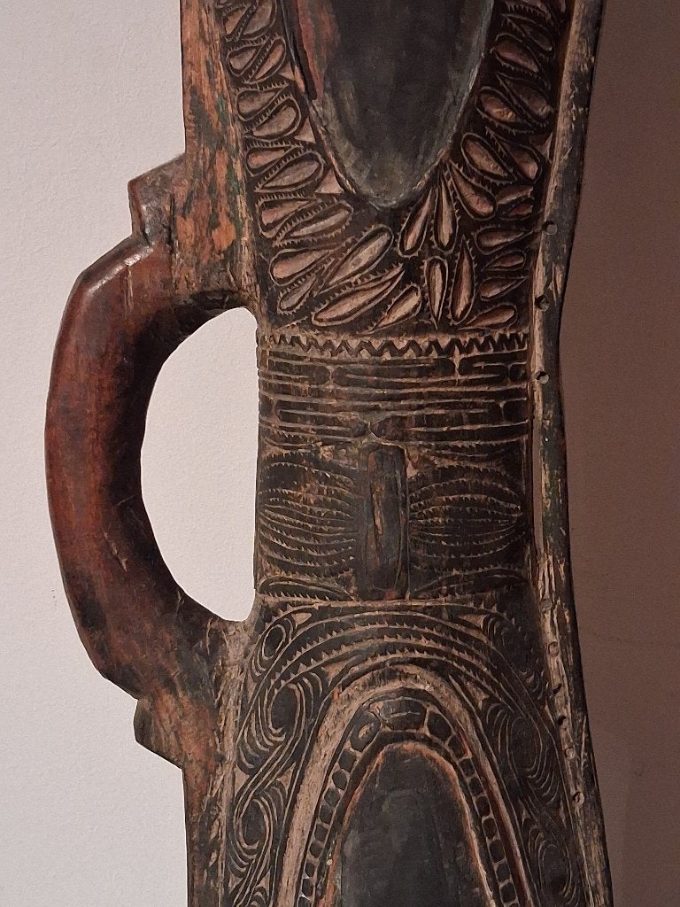 Sepik-regio Kundu-Trommel Latmul Abelam Sawos, Ritueel object, Papoea-Nieuw-Guinea, Ophalen of Verzenden, Meerkleurig