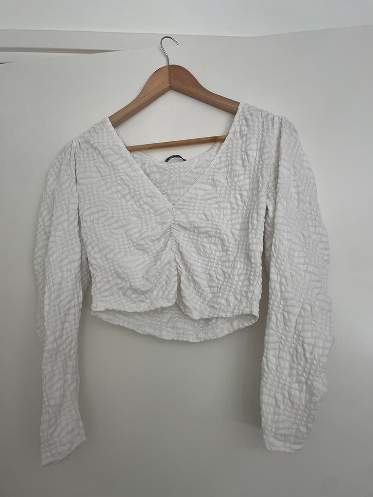 Zara witte top maat M, Maat 38/40 (M), Verzenden, Wit, Zo goed als nieuw
