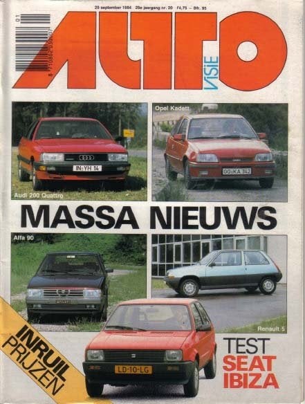 Autovisie 20 1984 : Audi 200 Quattro - Citroen CX GTI Turbo, Ophalen of Verzenden, Gelezen, Algemeen