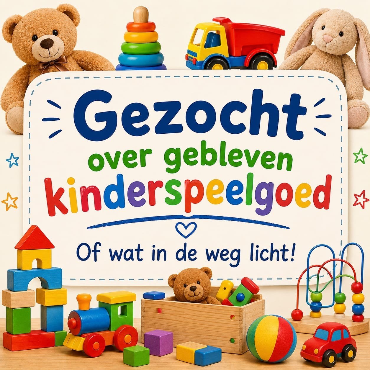 Gezocht: Overgebleven Kinderspeelgoed, Ophalen, Gebruikt, Jongen of Meisje
