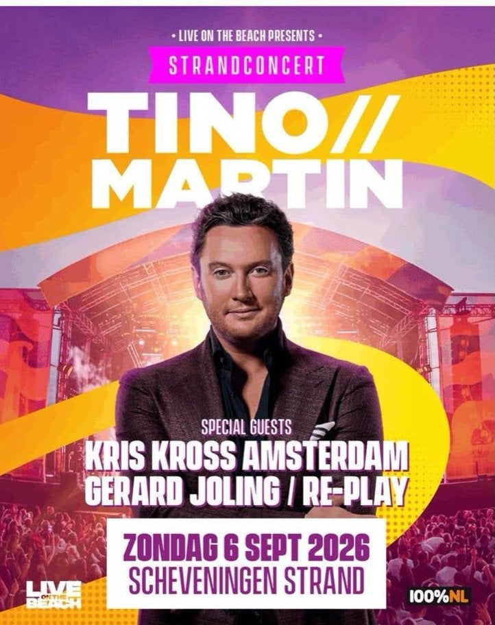 TINO MARTIN - LIVE ON THE BEACH - 4 kaarten €100,00, September