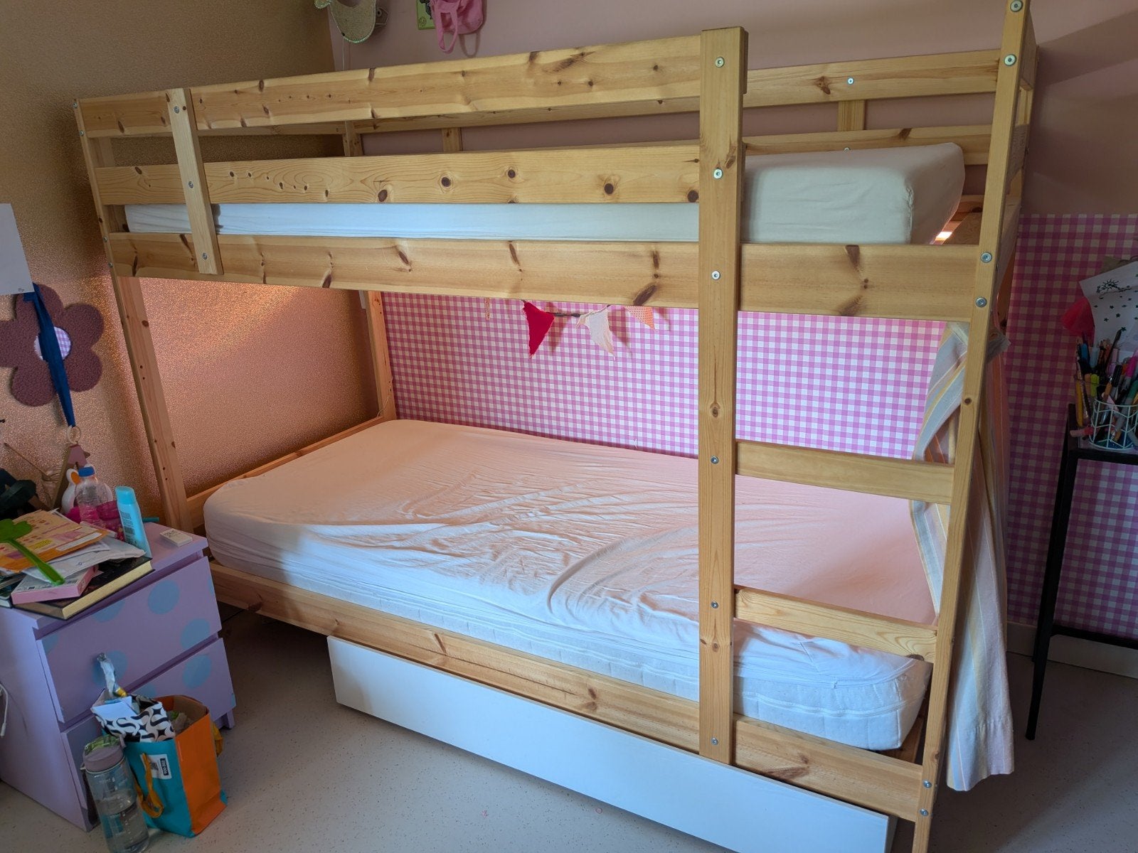 Stapelbed met 1 matras Ikea Mydal, Ophalen, Gebruikt, 90 cm, Tweepersoons