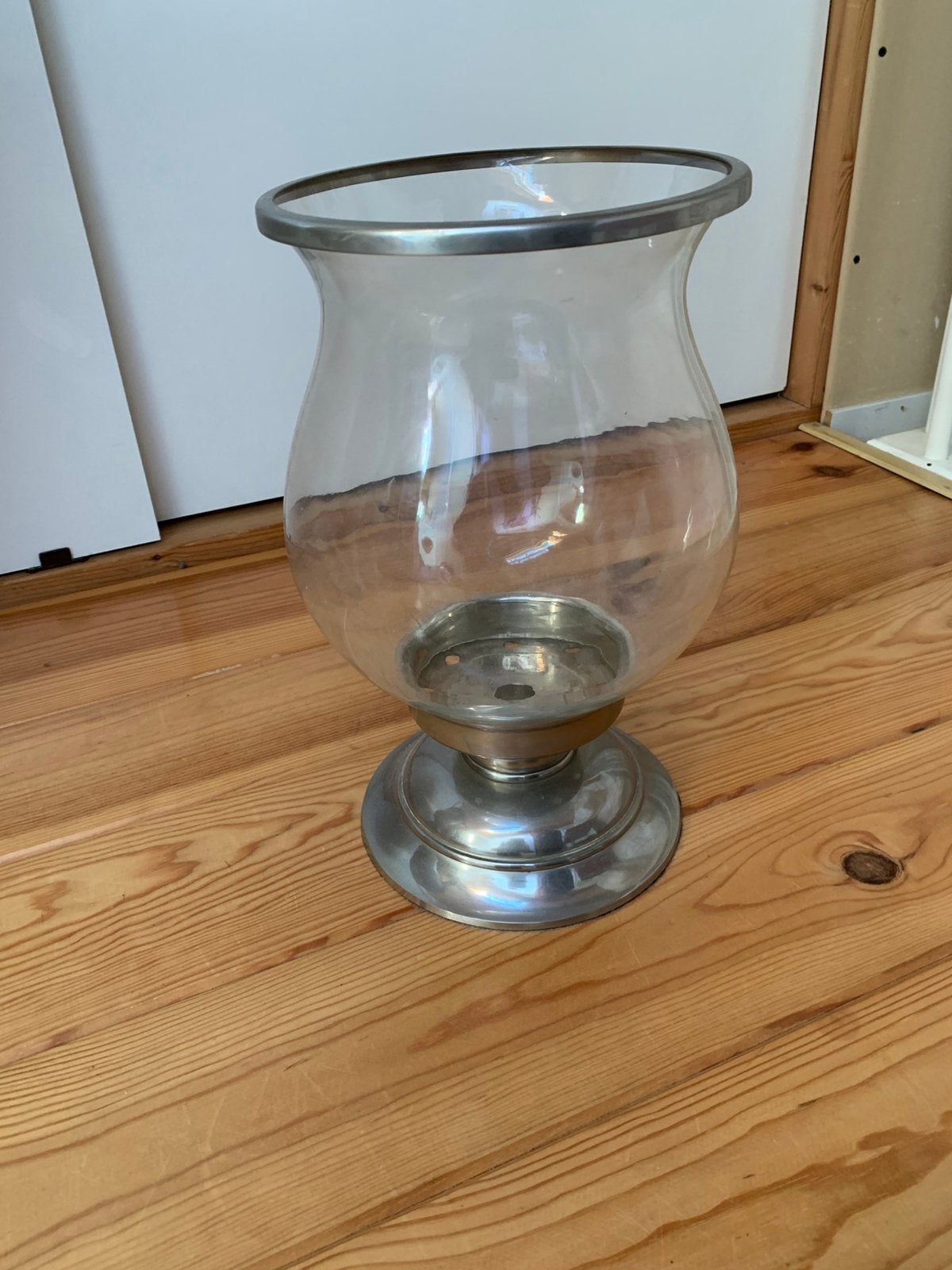 Windlicht glas en metaal, Ophalen, Zo goed als nieuw, Glas, Windlicht