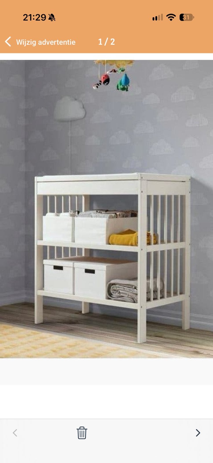 Commode wit 82x54x93 cm, Ophalen, 50 tot 70 cm, 90 tot 105 cm, 100 cm of meer