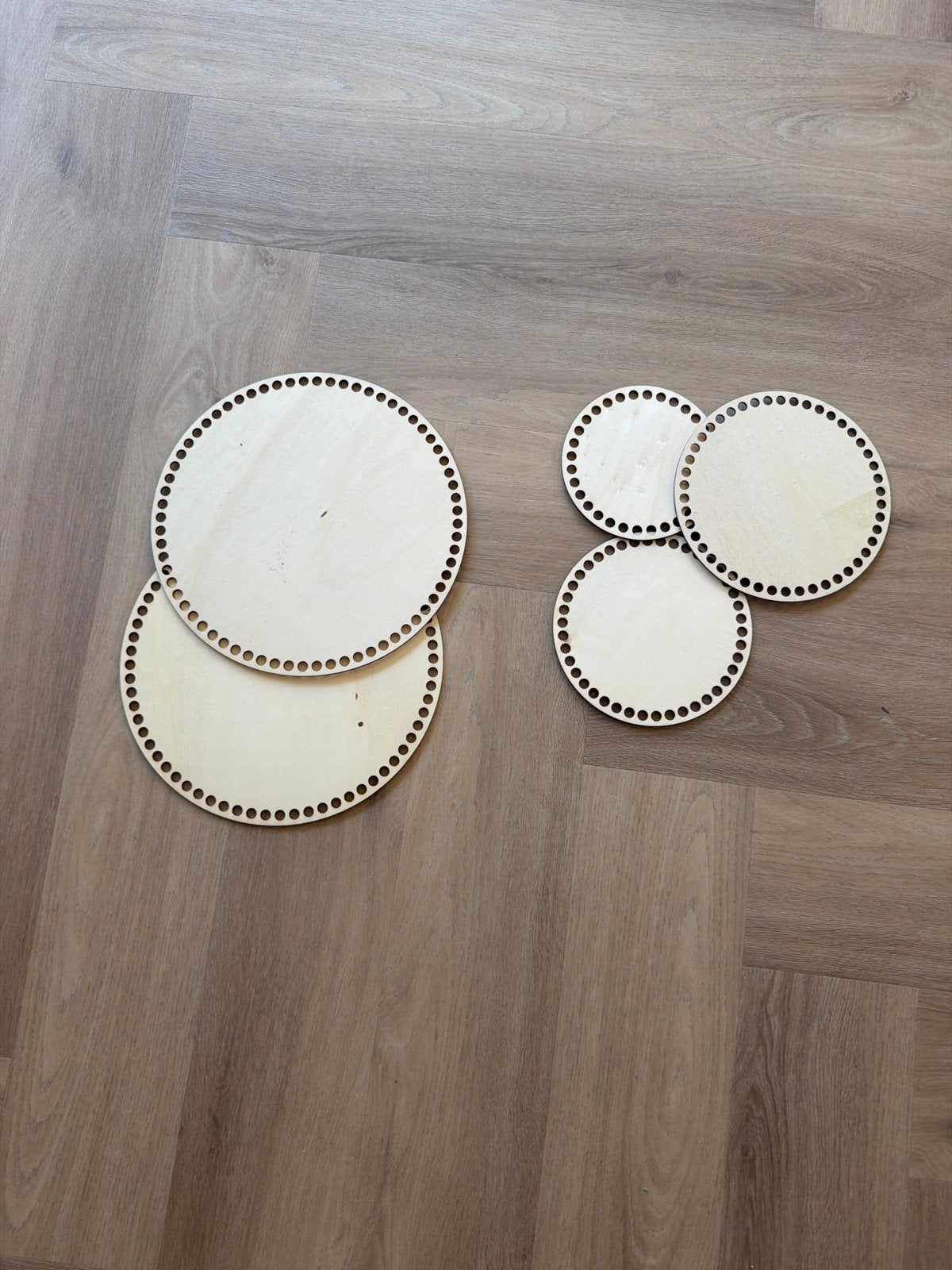 Houten bodems voor haken - diverse maten, Overige thema's, Overige merken, Knutselmateriaal, Beige