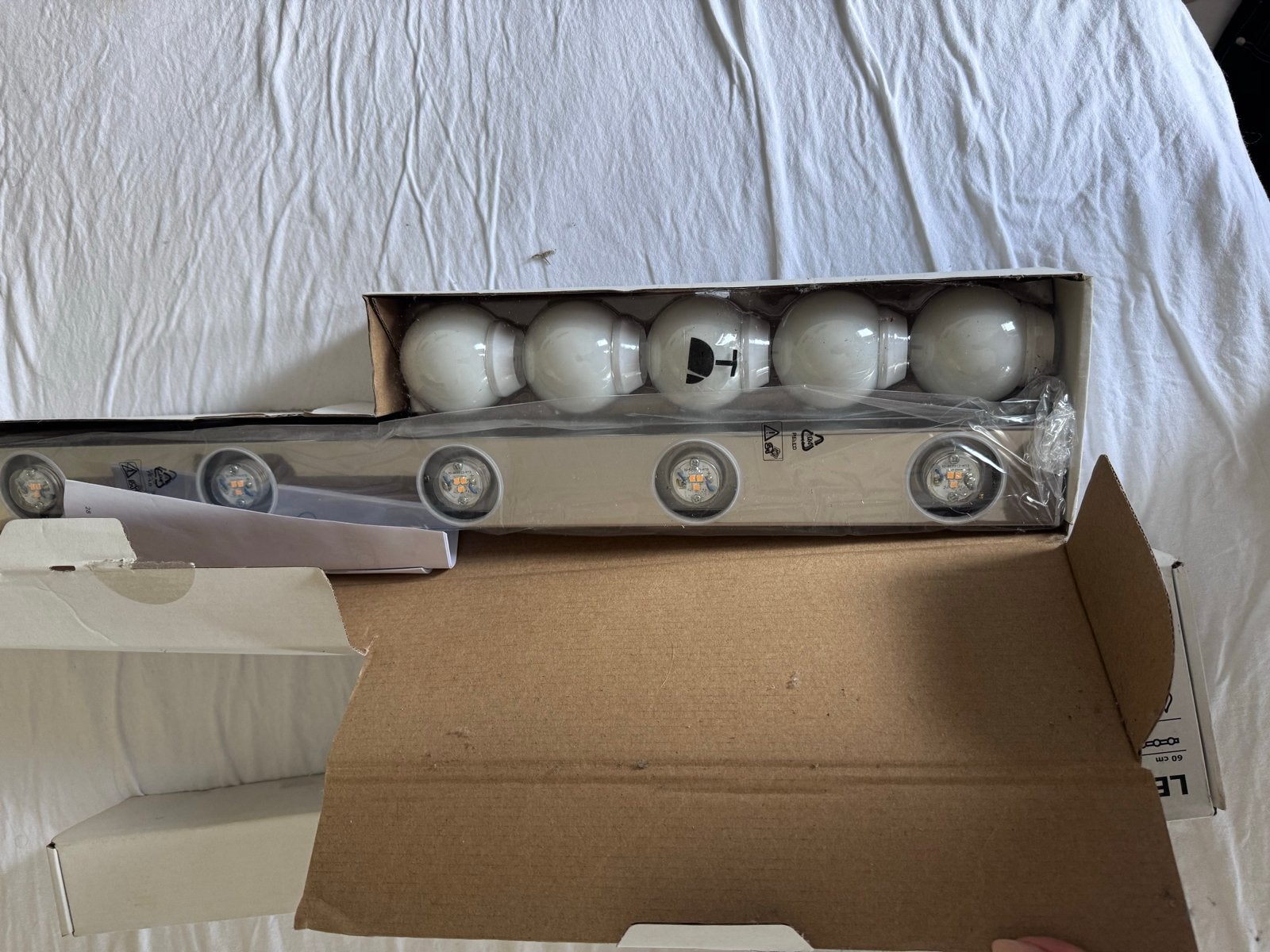 IKEA LEDSJÖ LED-lampen voor spiegel (2 stuks), Metaal, Nieuw, Zilver, Modern