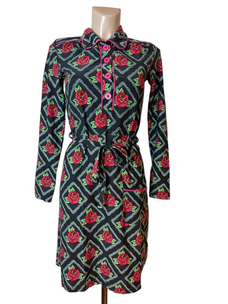 Tante Betsy jurk S, Kleding | Dames, Jurken, Zo goed als nieuw, Blauw, Knielengte, Ophalen of Verzenden