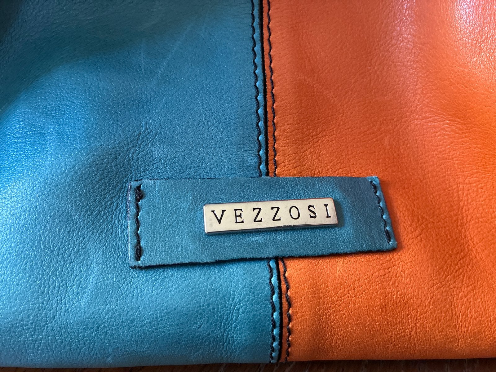 Vezzosi Leren Shopper - Multicolor, Ophalen of Verzenden, Gebruikt, Overige kleuren, Shopper