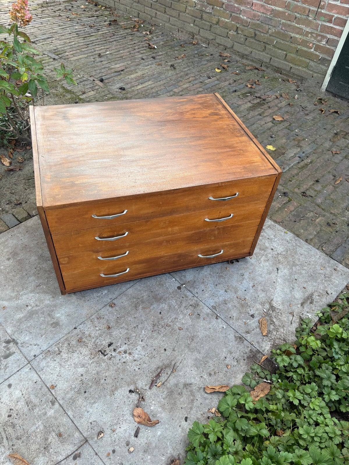 Vintage Retro Schoolkast / Ladekast / Salontafel, Gebruikt, Minder dan 100 cm, 50 tot 75 cm, 50 tot 100 cm