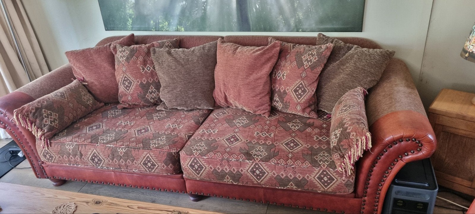 Nette lounge bank slaapbank zie omschrijving, Ophalen, Gebruikt, 75 tot 100 cm, Rechte bank
