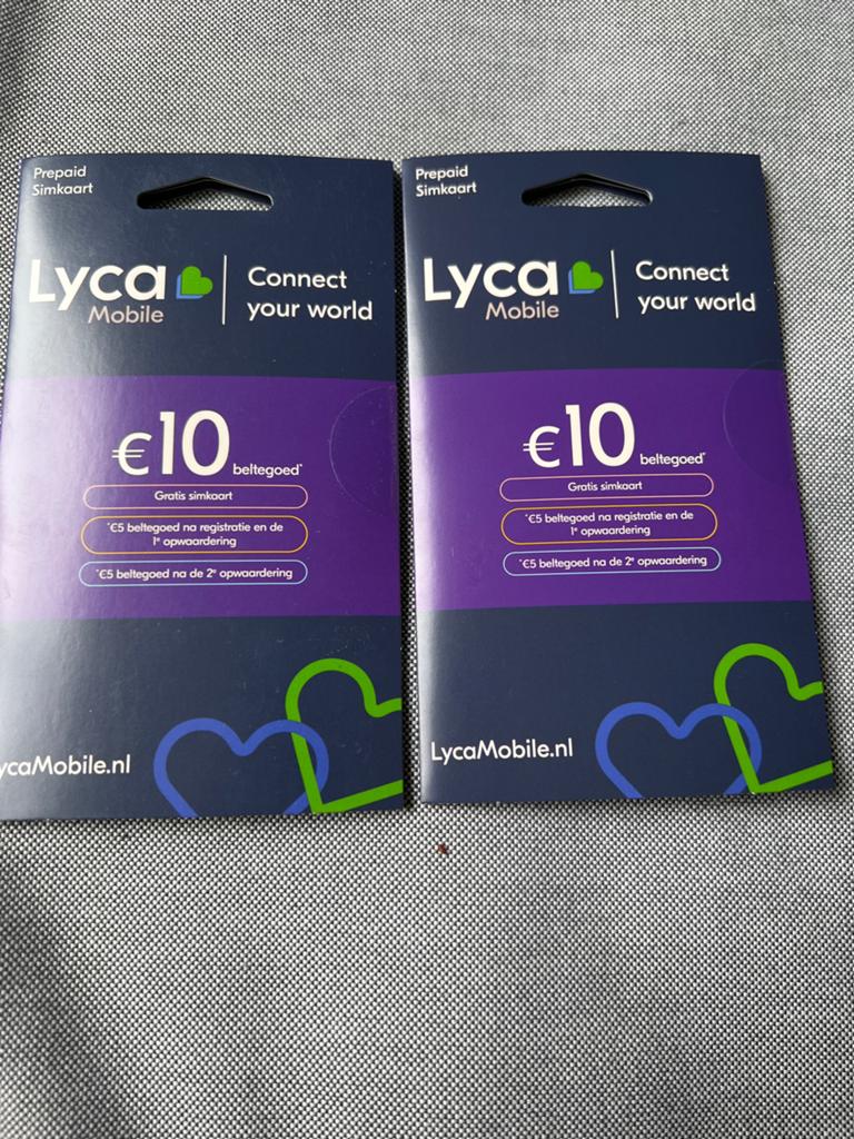 Lyca Mobile Prepaid Simkaart met €10 beltegoed, Telecommunicatie, Ophalen of Verzenden, Zo goed als nieuw, Overige providers, Simkaart