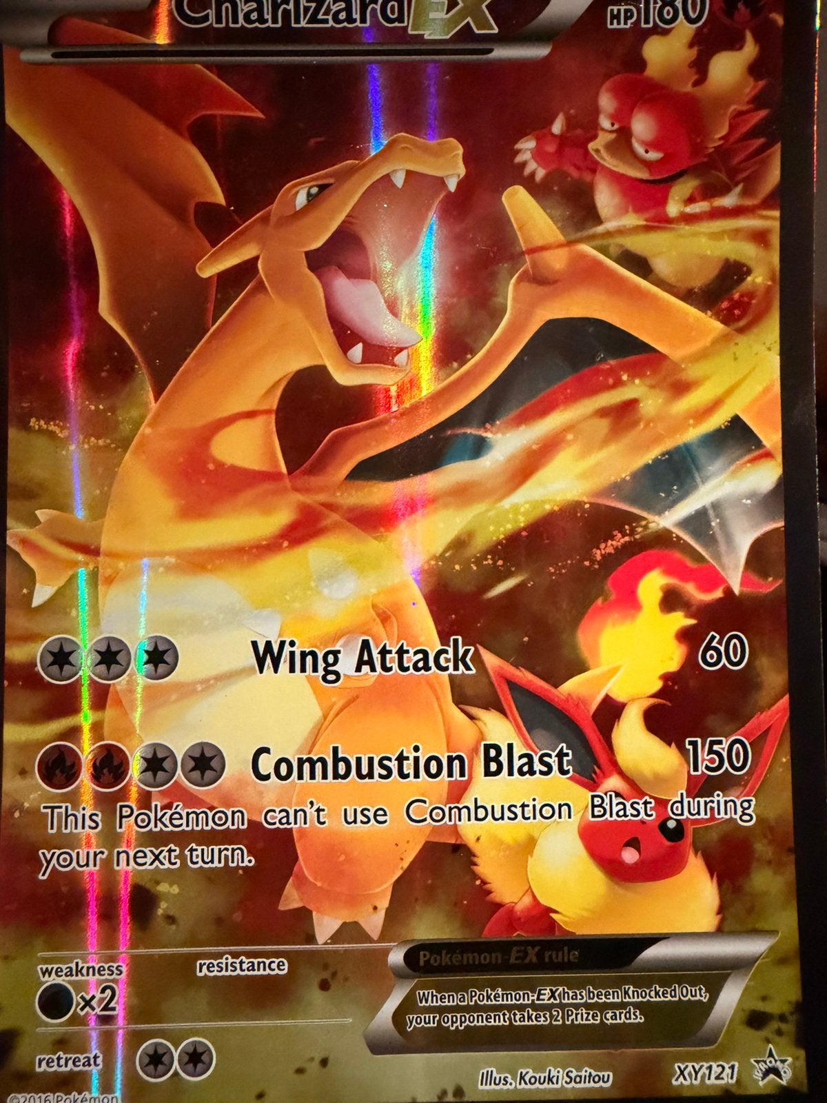 Pokemon oversized Charizard EX, Ophalen of Verzenden, Zo goed als nieuw, Losse kaart