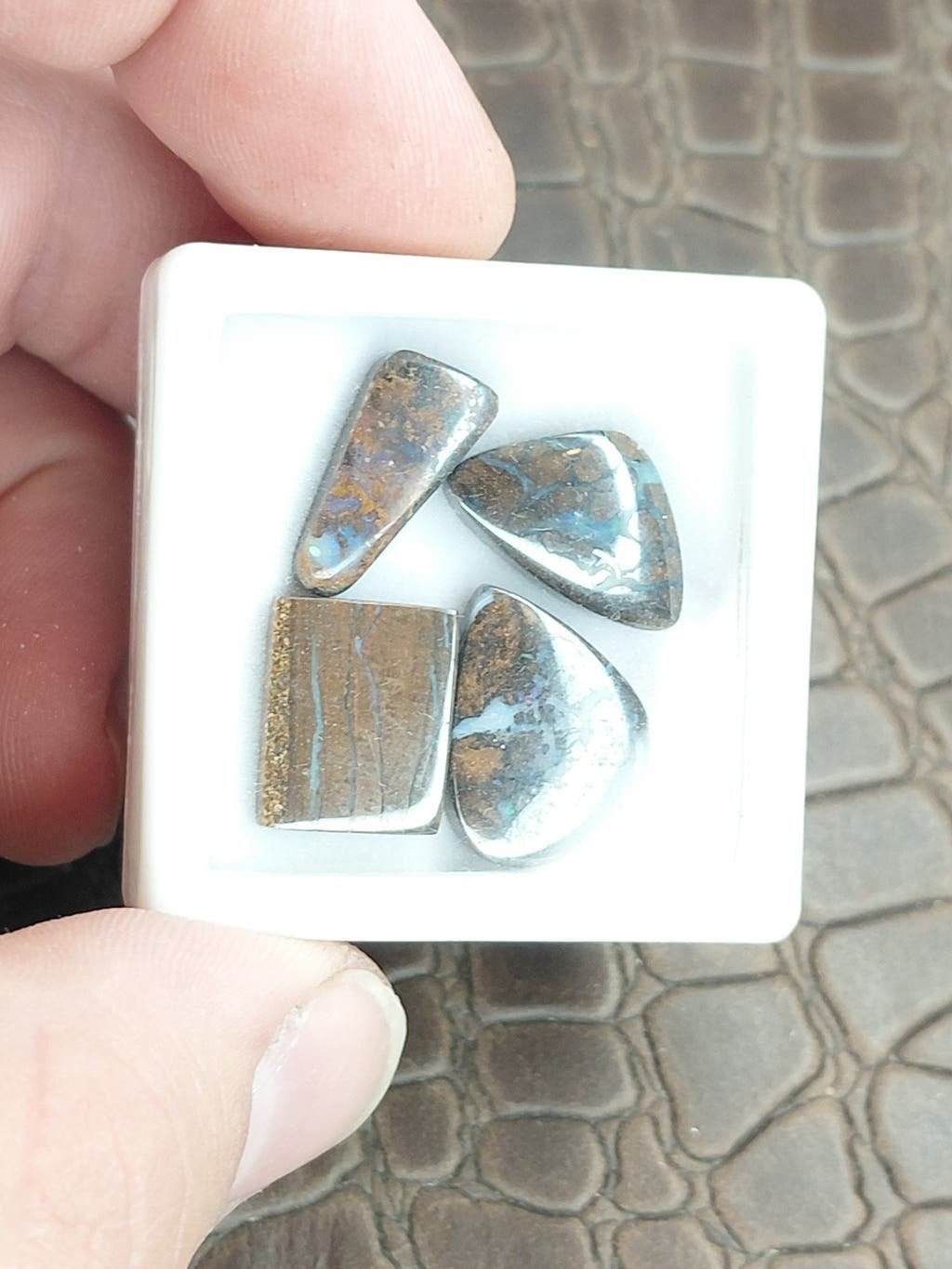 4 natuurlijke boulder opaal cabochons, Ophalen of Verzenden, Nieuw