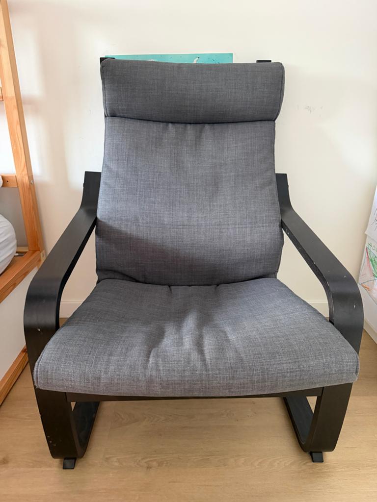 IKEA Poäng fauteuil grijs, Ophalen, Zo goed als nieuw, 75 tot 100 cm, 50 tot 75 cm