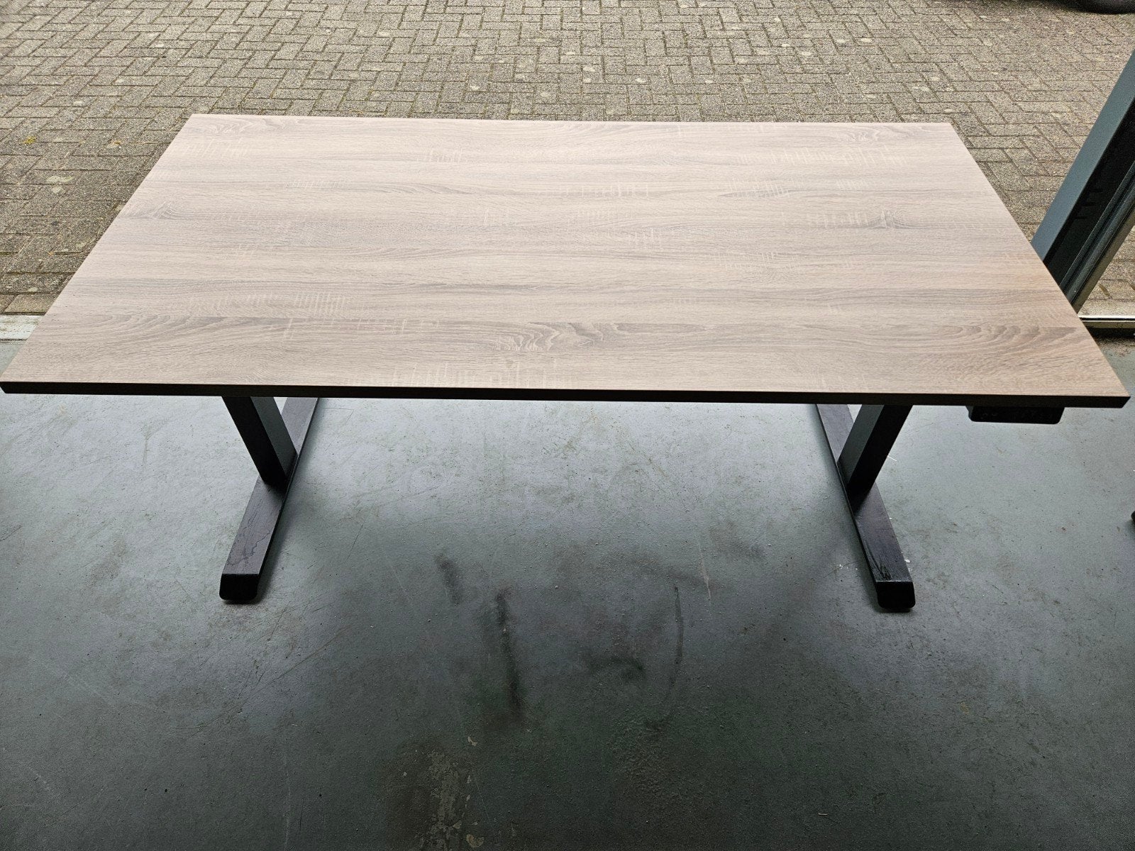 Zit-sta bureau electrisch verstelbaar 160x80 kabelgoot, Ophalen, Zit-sta bureau, 160 cm, Zo goed als nieuw