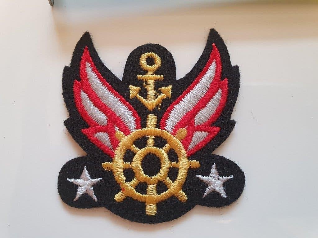 Schip/ roer / anker Strijkapplicatie - Zwart/goud/rood #2506, Ophalen of Verzenden, Nieuw, Applicatie