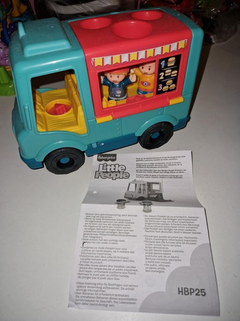 Fisher-Price Little People Food Truck met 2 figuren, Ophalen, Gebruikt