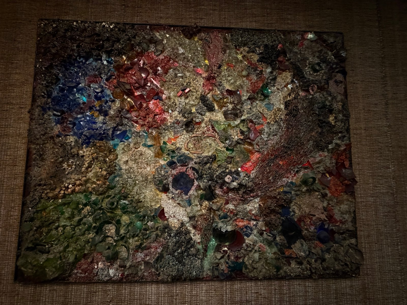 Uniek glaskunstwerk - Abstracte textuur - Herman Egberts, Antiek en Kunst, Ophalen