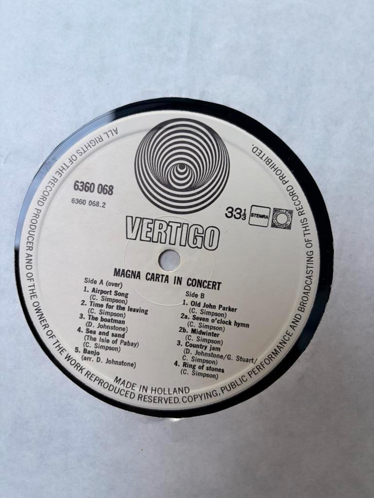magna carta in concert NL vertigo swirl 2 lp garefold izgst, Ophalen of Verzenden, Gebruikt, 12 inch, Poprock