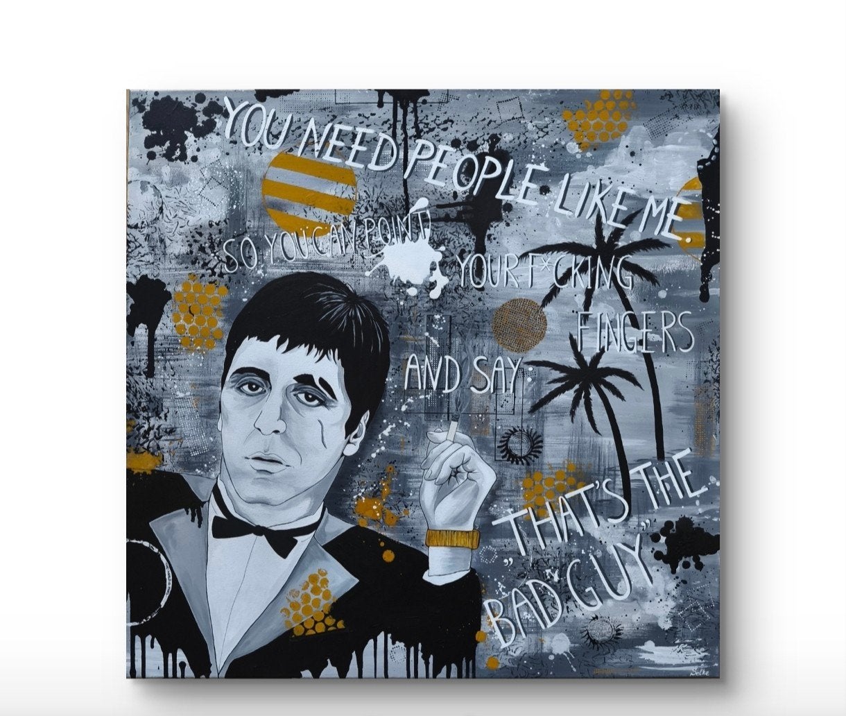 ACRYL SCHILDERIJ SCARFACE, Ophalen of Verzenden