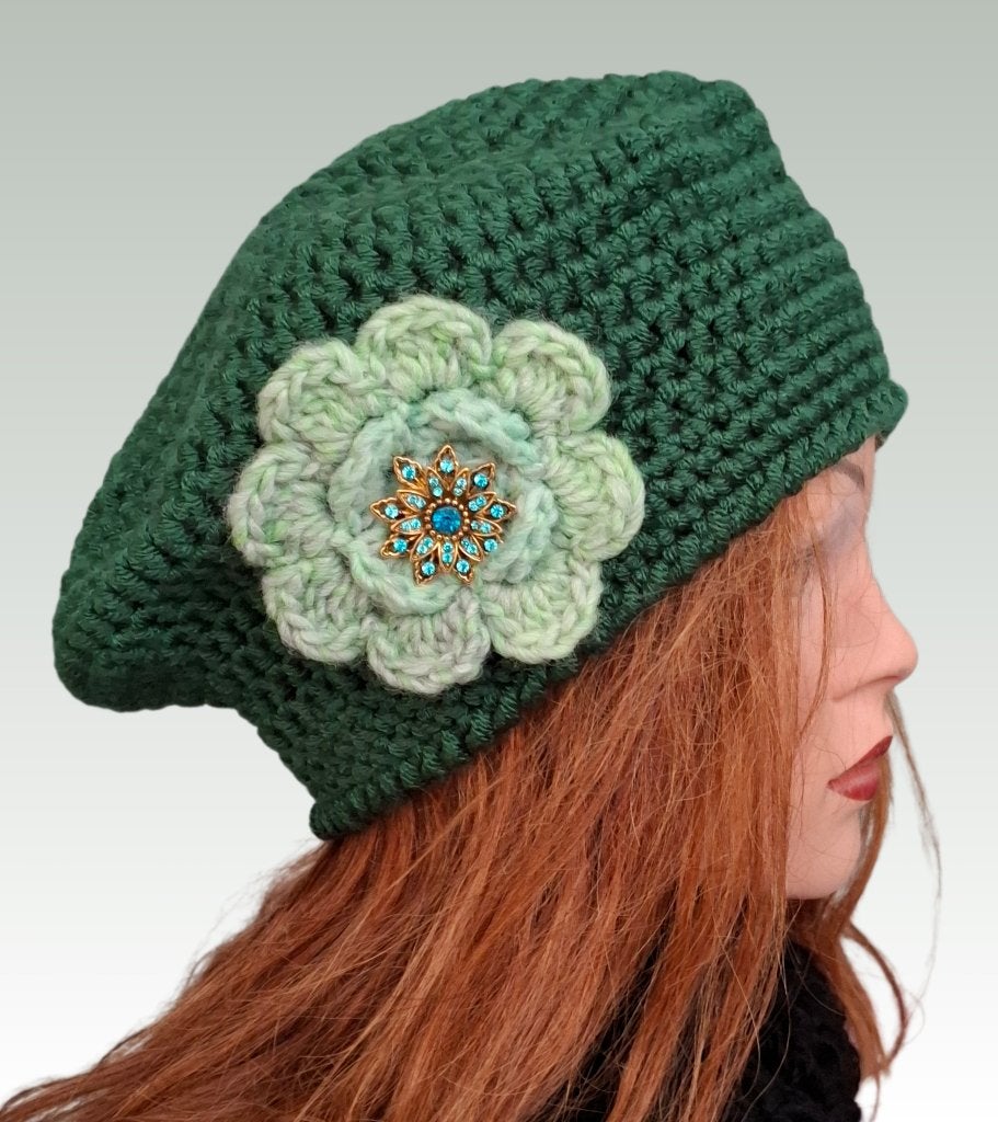 Baret Pine groen, Handgemaakt, Verzenden, Nieuw, Muts