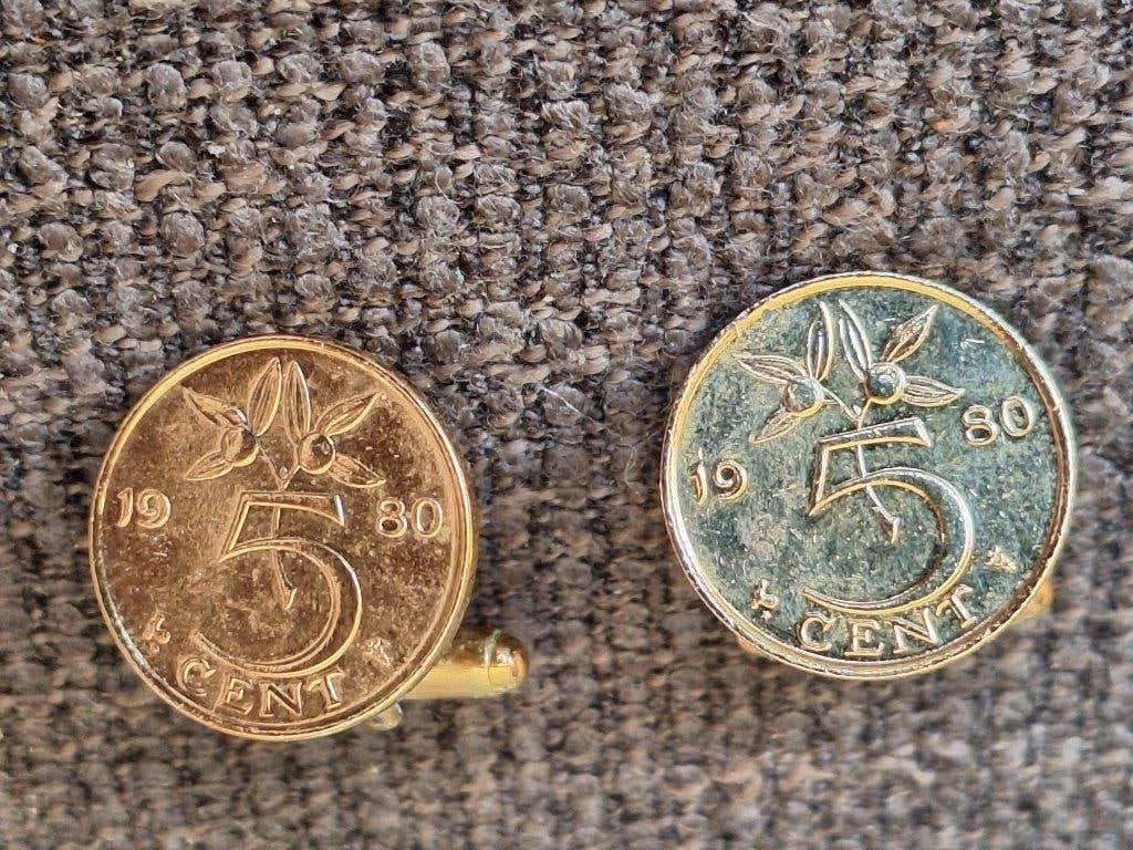 MANCHETKNOPPEN 5 CENTS 1980, Ophalen of Verzenden, Zo goed als nieuw, Overige materialen