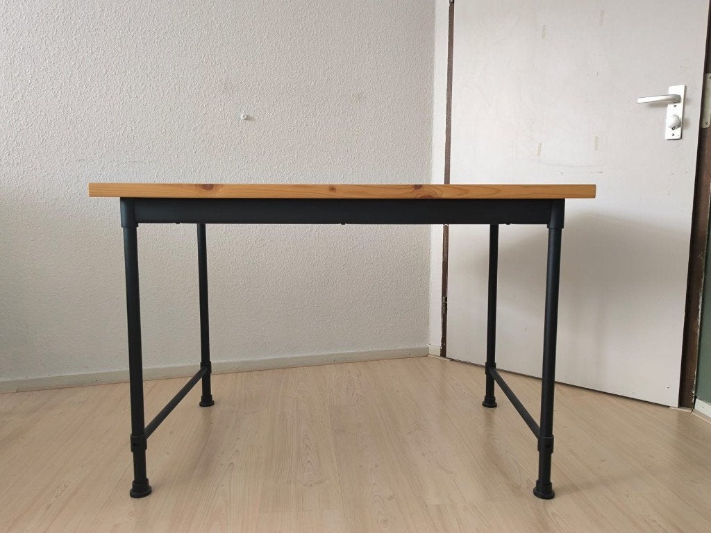 IKEA KULLABERG bureau zwart/grenen 110x70 cm, Ophalen, Gebruikt, 110 cm, Hout