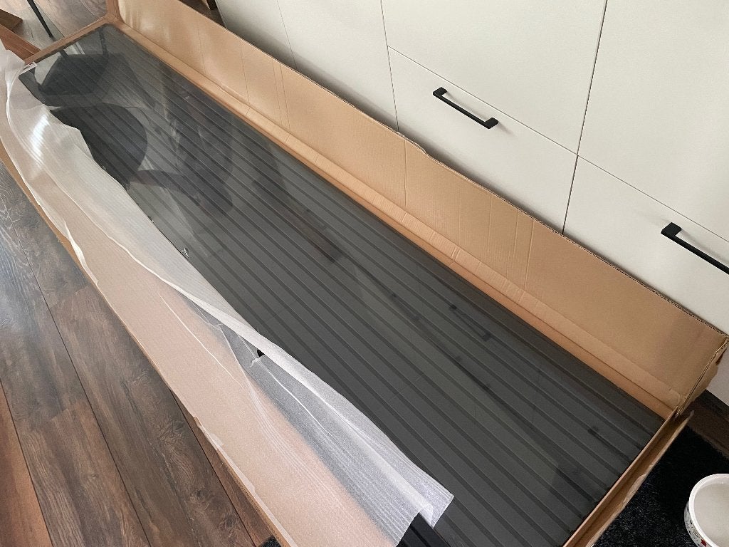 Akoestisch paneel in zwart eikenfineer. 3000 x 520 x 18mm, Doe-het-zelf en Verbouw, Platen en Panelen, Ophalen, Nieuw, Overige materialen