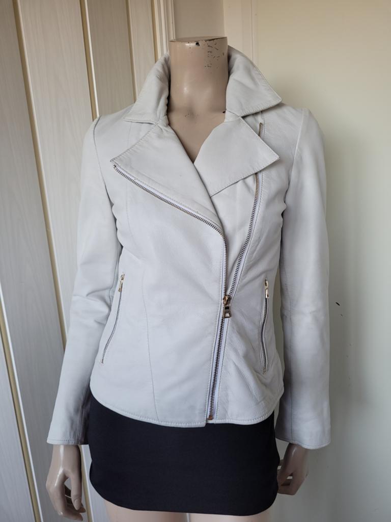 Ibana leren jas wit maat 34/XS, Wit, Ophalen of Verzenden, Maat 34 (XS) of kleiner, Gedragen