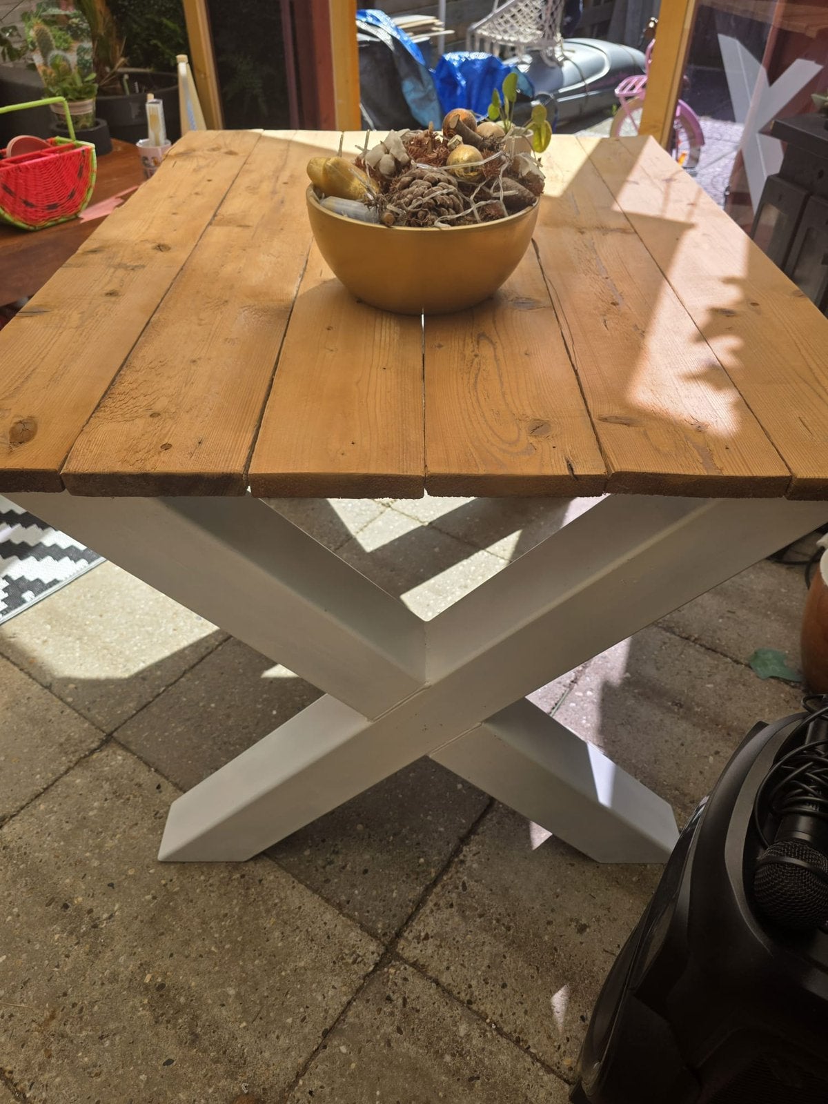 Prachtige tuin / eettafels te koop, Ophalen, Zo goed als nieuw, Rechthoekig, Hout