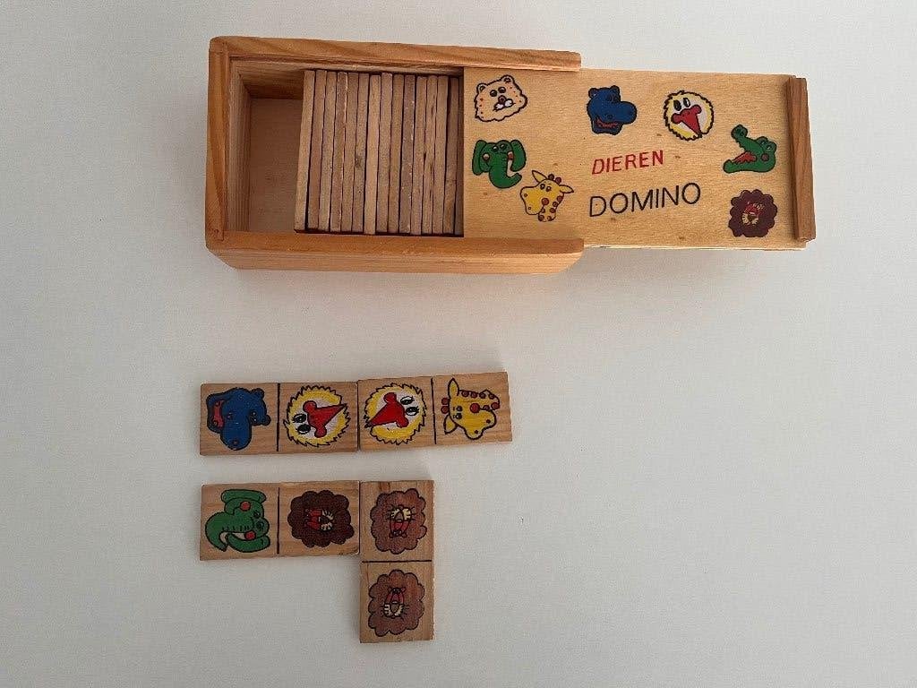 Vintage dieren domino speelgoed, Ophalen of Verzenden, Gebruikt