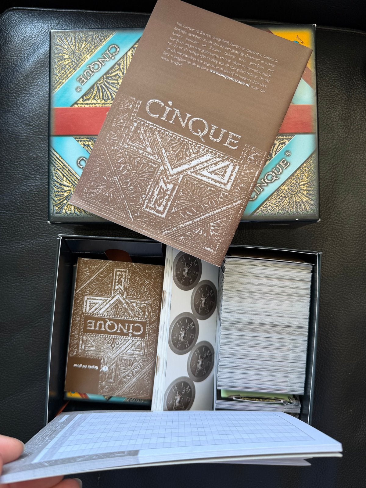 CINQUE Toscana - Informatief Kaartspel over Toscane, Een of twee spelers, Ophalen of Verzenden, Zo goed als nieuw