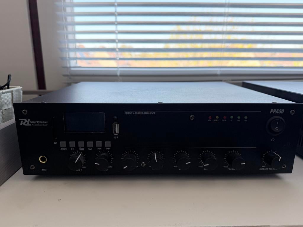 Power Dynamics PPA30 100V versterker, Ophalen, Zo goed als nieuw, 120 watt of meer, Overige merken