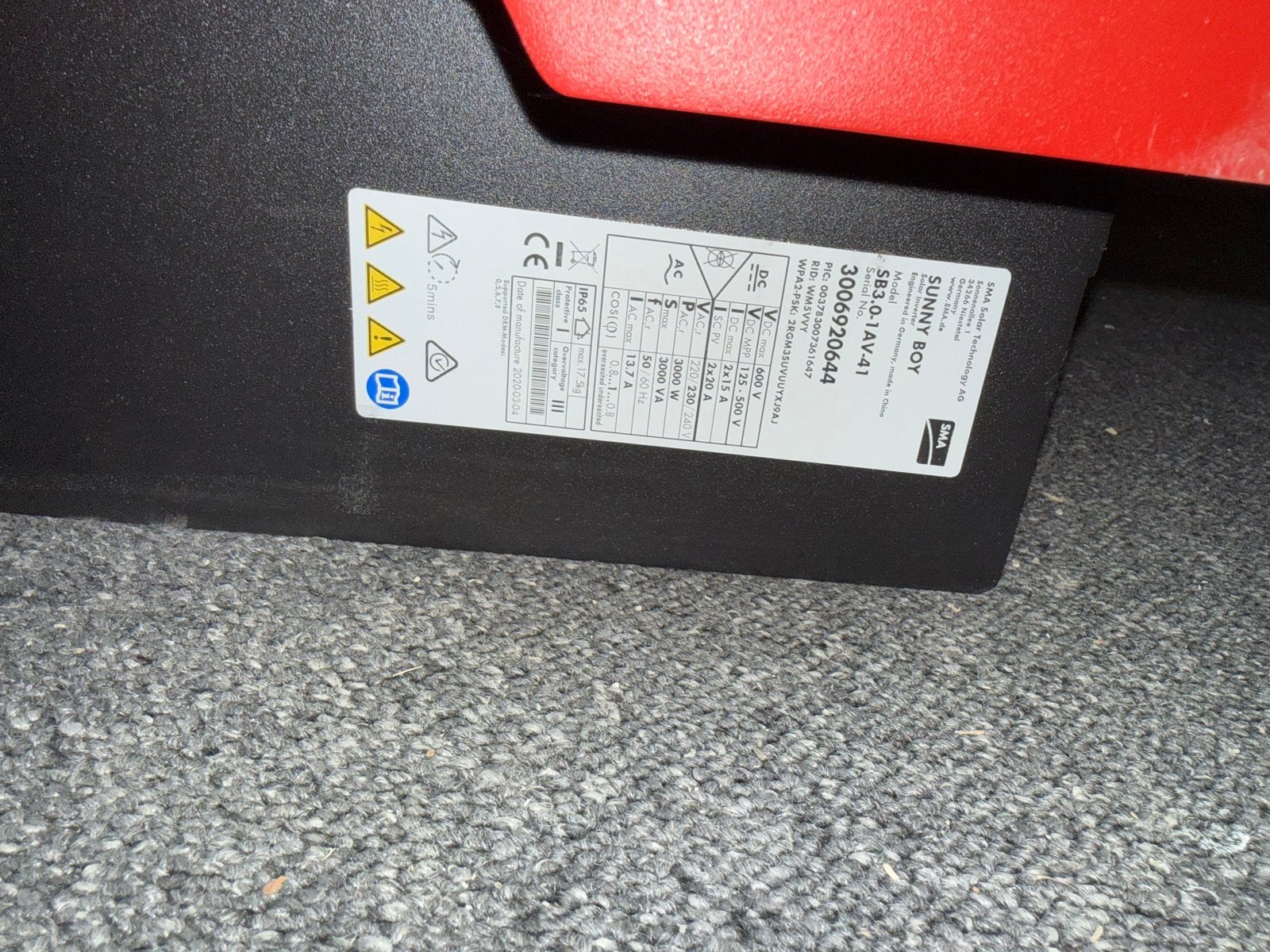 SMA Sunny Boy omvormer, Doe-het-zelf en Verbouw, Zonnepanelen en Toebehoren, Ophalen, Gebruikt, Overige typen, 200 wattpiek of meer