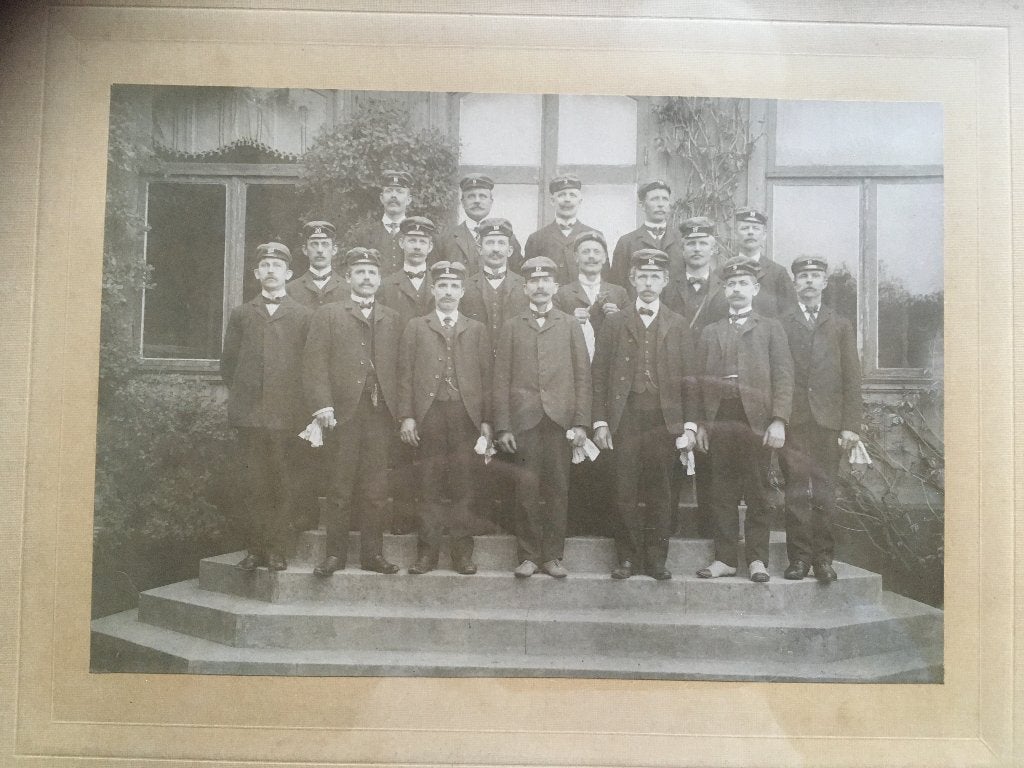 antiek prent uniform met lijst, Gebruikt, Foto, Klederdracht, Ophalen of Verzenden