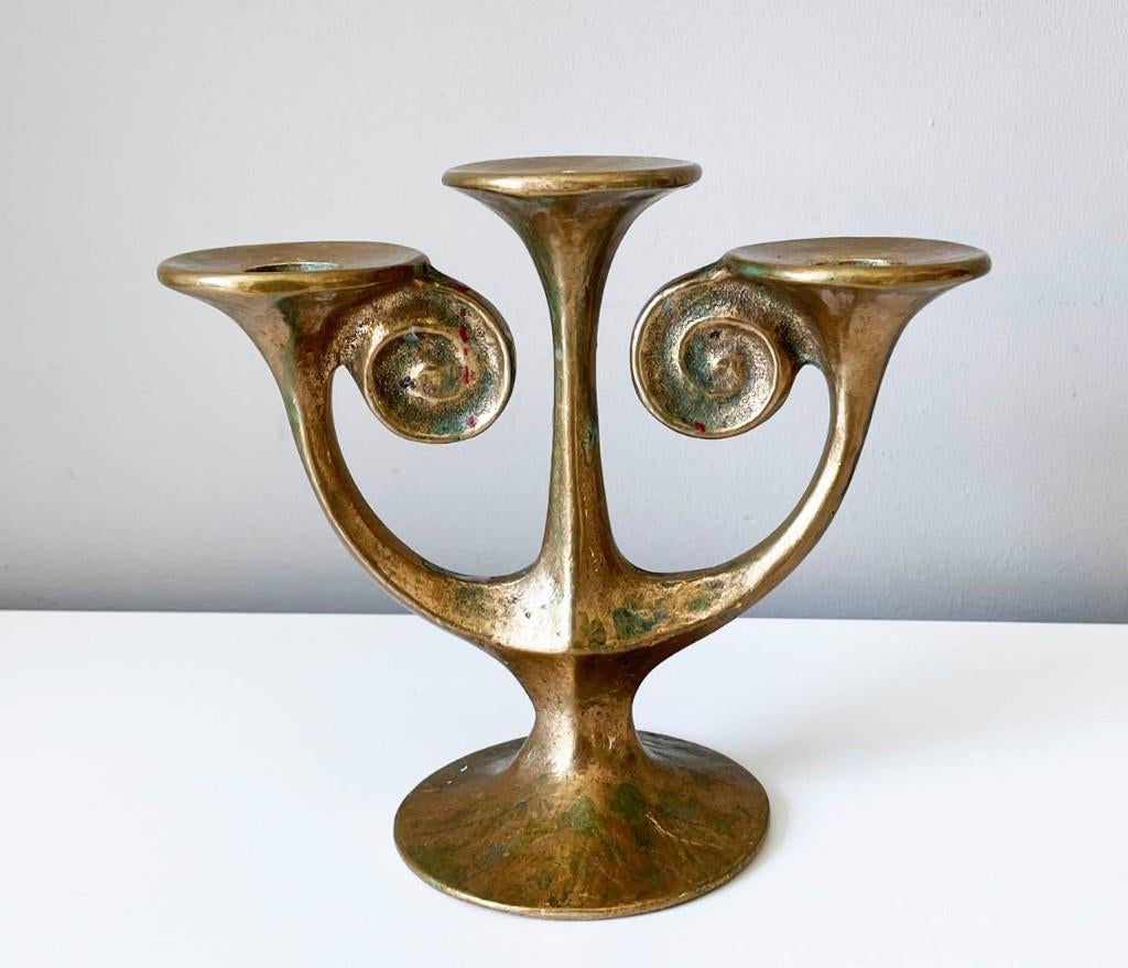 Zwaar, Bronzen Kandelaar , Tynset, Michael Harjes, Ophalen of Verzenden