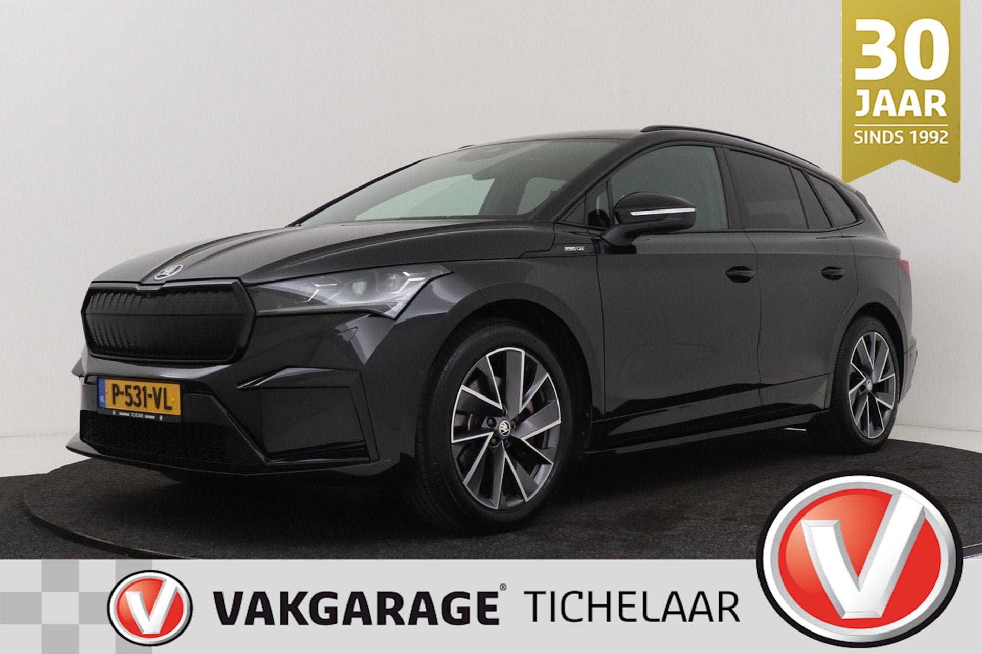 Skoda Enyaq iV 80 Sportline | Uitklap Trekhaak | 92% SoH | C, Auto's, Skoda, Automaat, Achterwielaandrijving, Gebruikt, Leder en Stof